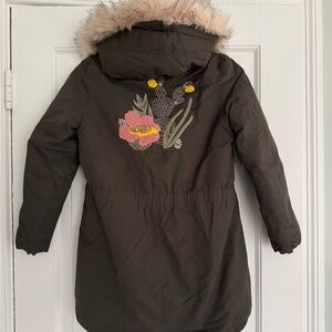 Catimini faux fur lined Parka Coat size 10